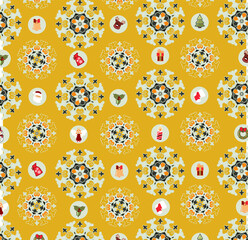  White Christmas ornament on the yellow background