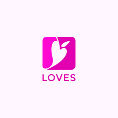 ABSTRACT ILLUSTRATION LOVE DATING APPS LOGO DESIGN INSPIRATION VECTOR GOOD FOR ICON, APPS 