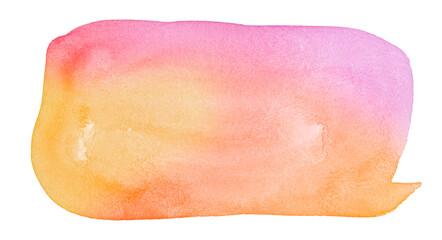Multicolored watercolor spots in pastel colors with natural stains on a paper basis. Isolated frame for design hand-drawn by brush.