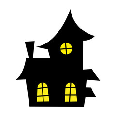 halloween black house vector design