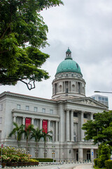 Singapore Oct 14th 2020: the dome of national gallery Singapore from old Supreme Court Building. An art museum located in the Downtown Core district of Singapore.