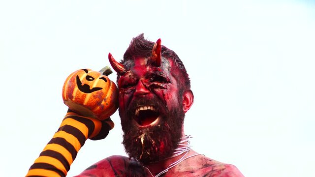 Halloween devil in the blood.