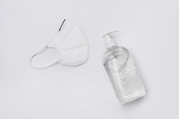 Medical Face Mask And Hand Sanitiser Bottle