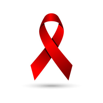 red awareness ribbon vector illustration. world aids day campaign.