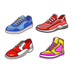 shoe vector illustration. fit for the school, fashion, or business concept. flat color hand-drawn style
