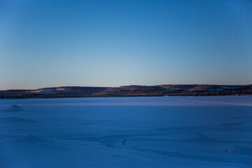 Winter landscape in Nuorgam, Lapland, Finland