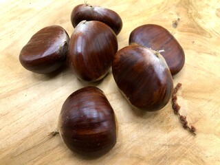 Fresh raw chestnuts