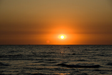 Gentle and beautiful sunset on the Black Sea.