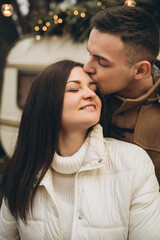 Couple in love in a trailer