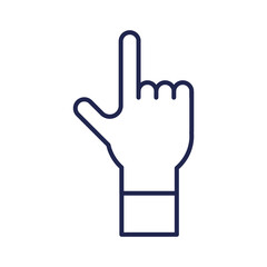 number one hand up line style icon vector design