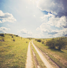 The country road in the middle of the valley