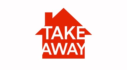 Vector Isolated Take Away Icon or Sign with House Shape