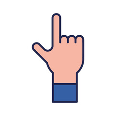 number one hand up line and fill style icon vector design