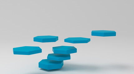 abstract polygonal hexagon pattern as background - 3D Illustration