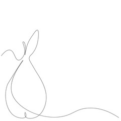 Pear fruit line drawing. Vector illustration