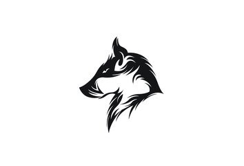 Wolf head silhouette vector on a white background