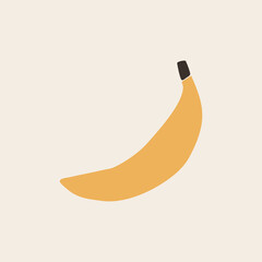 Abstract Minimalist banana shape art print element.