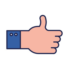 like hand line and fill style icon vector design