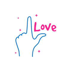 L sign hand gesture for love