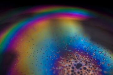 colorful soap Bubble Ball with black background