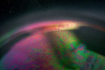 colorful soap Bubble Ball with black background