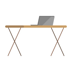 laptop on desk vector design