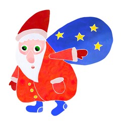 santa claus with a bag of gifts