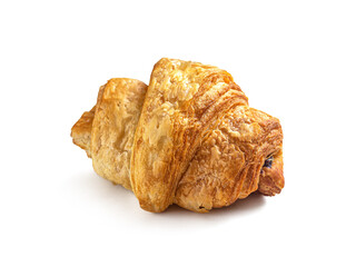 Croissant with filling, isolated on a white background