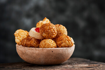 panellets, typical confection of Catalonia, Spain