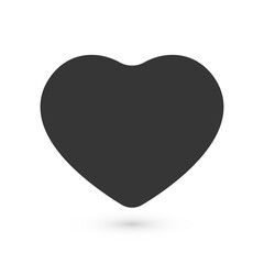 Black flat heart, love symbol with rounded corners