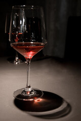 Glass of rosé Czech wine