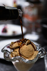 Almond and chocolate ice cream