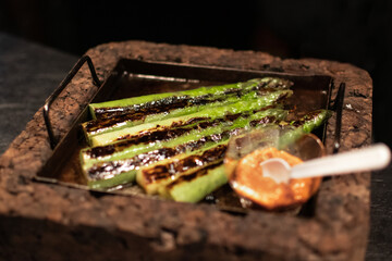 Grilled asparagus with orange sauce
