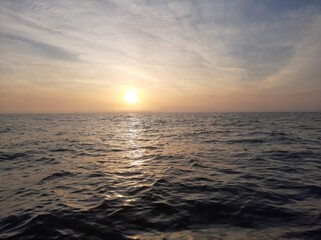 sunset in the sea