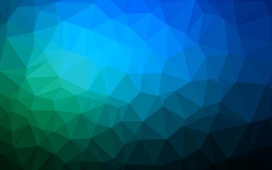 Dark Blue, Green vector polygon abstract background.
