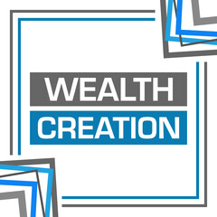 Wealth Creation Blue Grey Random Borders Square 