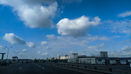 Fototapeta na wymiar clouds over the city