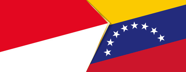 Indonesia and Venezuela flags, two vector flags.