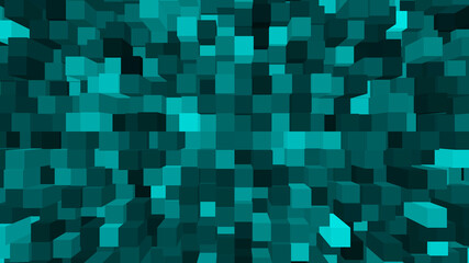 3d image with parallelepipeds. abstract geometric texture. creative background with cubes. complex colored blocks. many mathematical figures