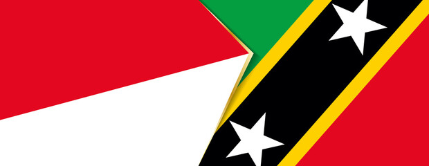 Indonesia and Saint Kitts and Nevis flags, two vector flags.