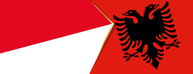 Indonesia and Albania flags, two vector flags.