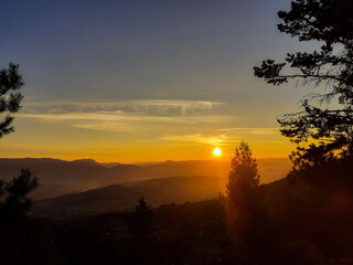 sunset in the mountains