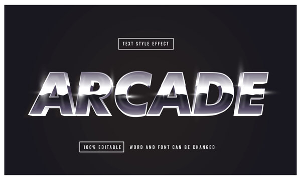 Black Arcade retro chrome Text effect editable premium free downloa