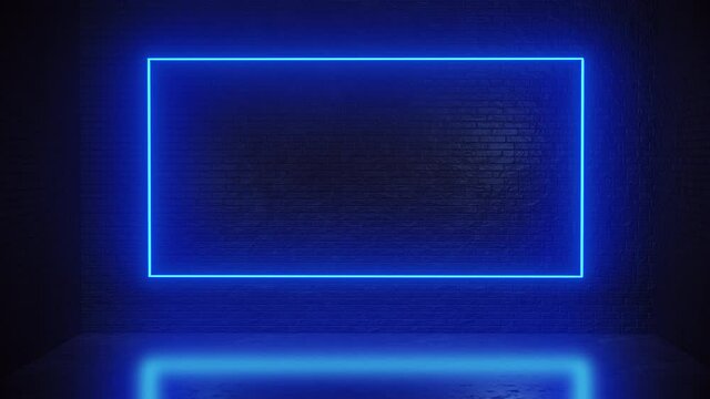 Brick Neon Frame Loop Animation Beautiful Background 10 bit
