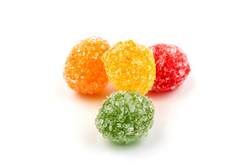 Colorful sweet candies isolated on white background