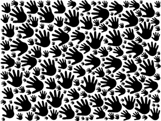 Black hand symbols beautiful texture on plain white background