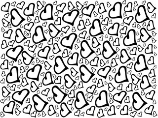 Heart shapes beautiful texture on plain white background