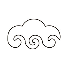 chinese cloud sky line style icon