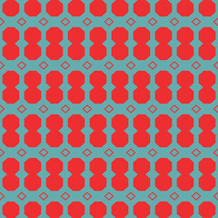 Vector seamless pattern background texture with geometric shapes, colored in blue, red colors.
