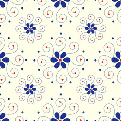 seamless small vector flower design pattern on and background